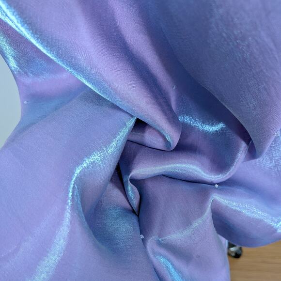 Vintage Nites Prom Dress Maxi Gown 8 Purple Y2K Fairy Princess Glam Bead Satin - Picture 9 of 15